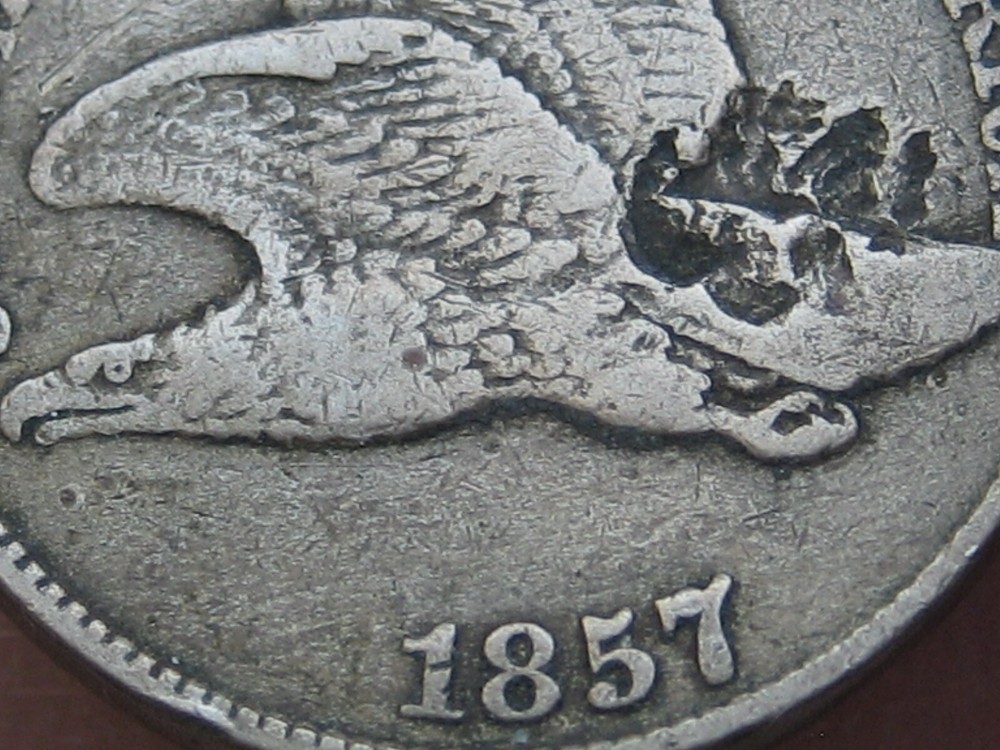 1857 Flying Eagle Penny Cent- VF/XF Details
