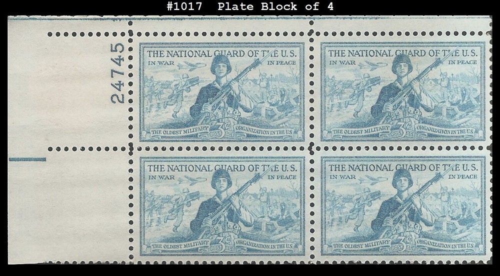 USA3 #1017 MNH PB4 National Guard