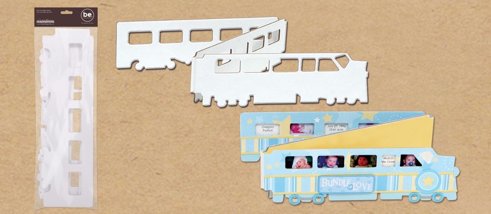 Creative Imaginations Chipboard Hamilton Train Accordion Album