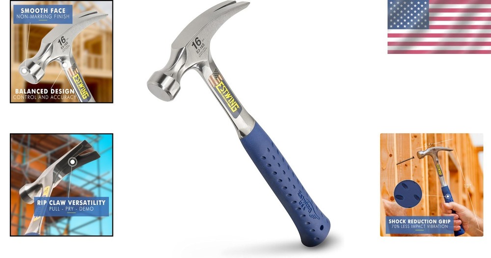 Durable Steel Claw Hammer - Shock Reduction Handle