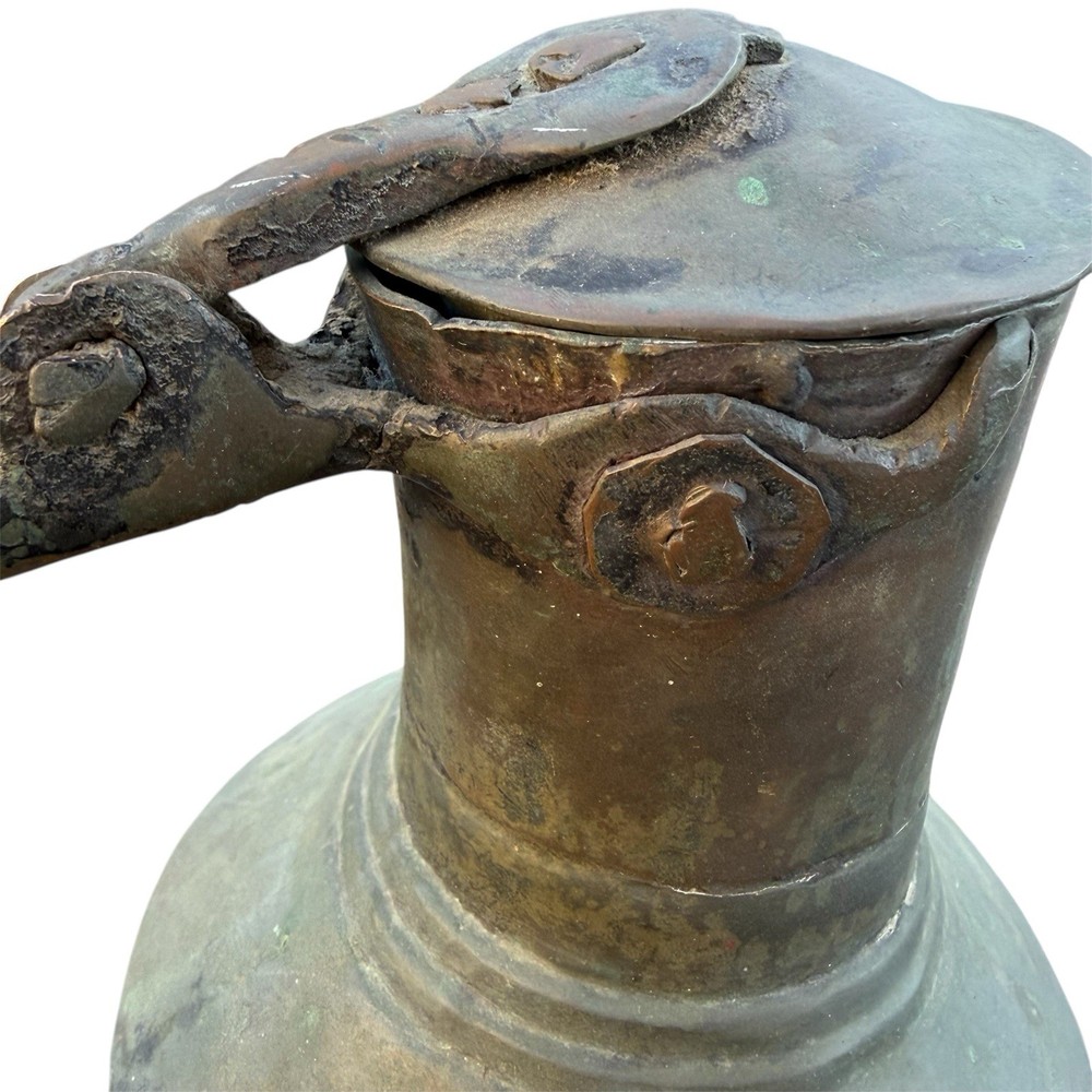 Large Primitive Middle Eastern Hand Hammered copper Water Jug/Pitcher RARE