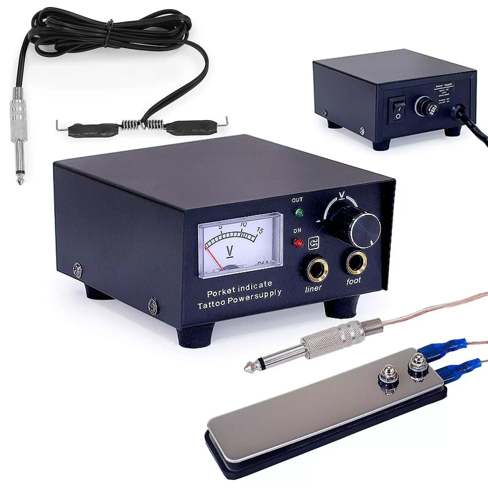 Tattoo Machine Starter kit Power Supply Complete Needles Guns Professional C3
