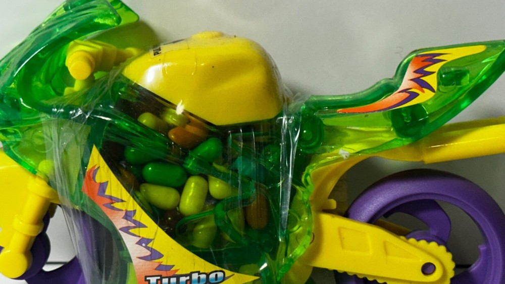 motorcycle Candy Duds Candy Dispenser from 2000, Mint Unopened