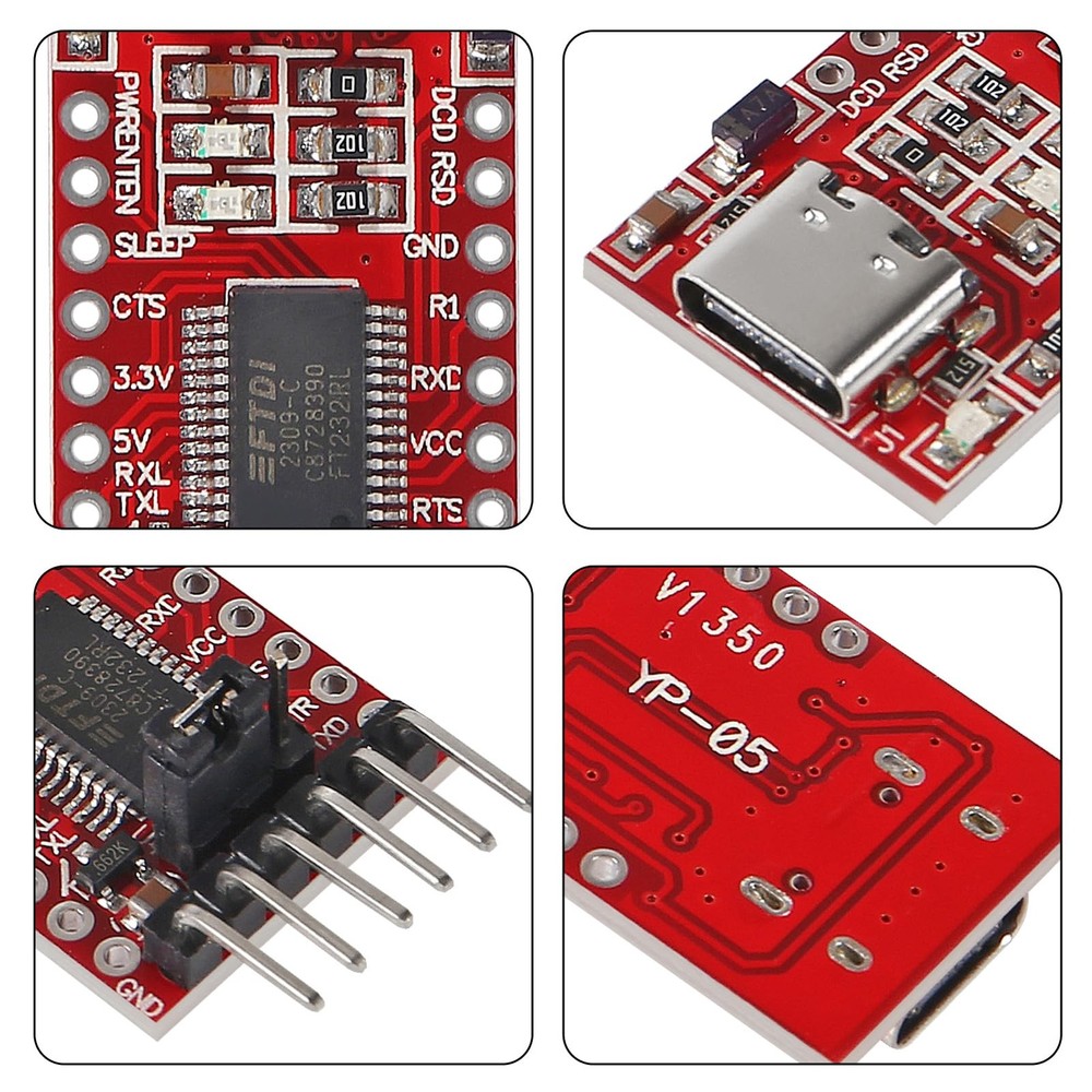 AITRIP 2PCS Type-c FT232RL Mini USB to TTL Serial Converter Type-C