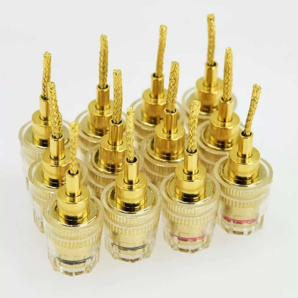 4x Replacement 4mm HIFI Cable Banana Adapter Plug Pin Interface(2mm) Connector
