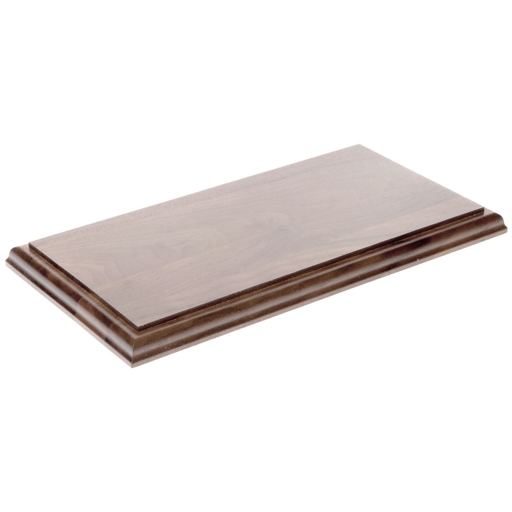 Plymor Solid Walnut Rectangular Wood Display Base, 12.75" W x 6.75" D x 0.75" H