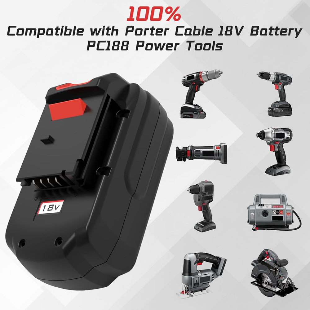 18V 18-Volt 4.8Ah Replacement Battery Pack for Porter Cable PC18B Cordless Tools