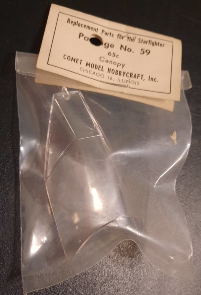 (1x) Comet .049 N.O.S Starfighter Canopy Control line Airplane