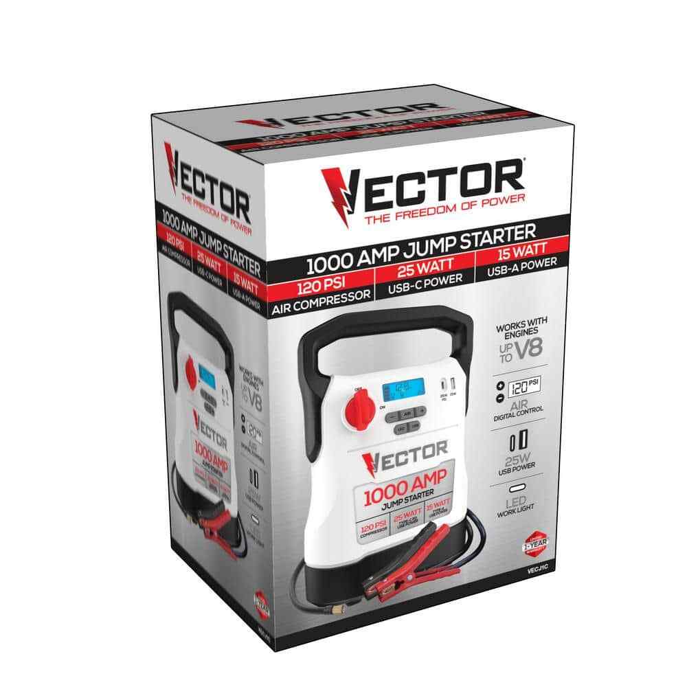 VECTOR 1000 Amp Jump Starter, Compressor, USB Power