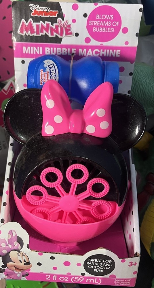 Disney Junior Minnie Mouse Mini Bubble Machine for Outdoor Fun