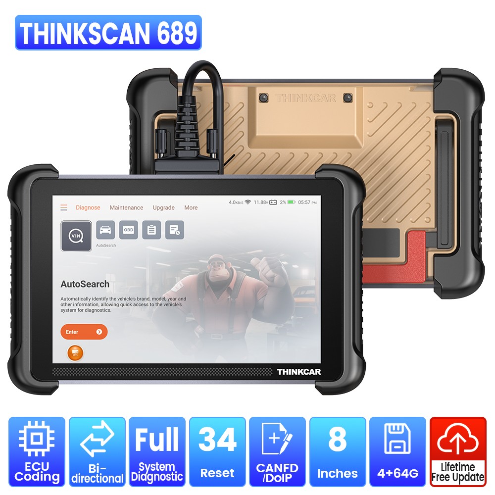 Thinkcar 689 ECU Coding 34+Reset Full Systems Auto Diagnostic Scanner Tool NEW