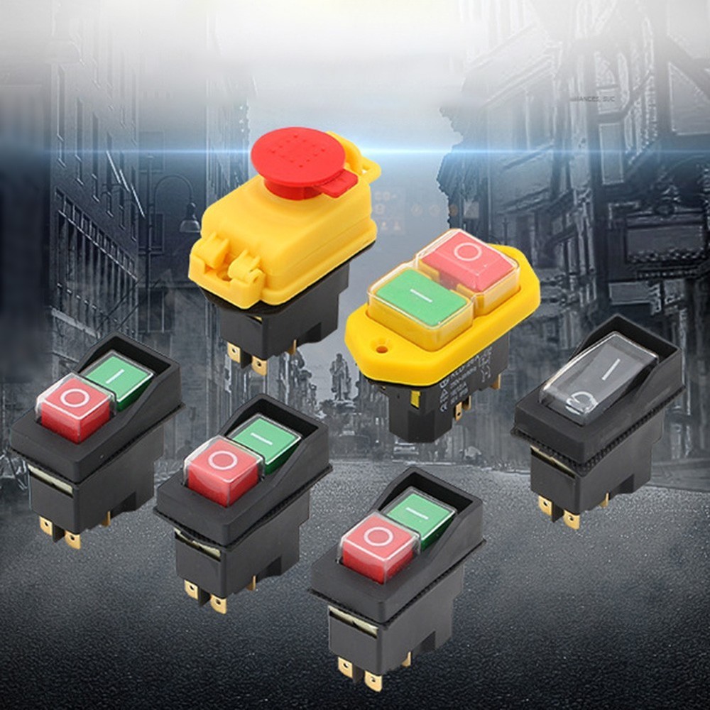 Reliable start button switch with power off and undervoltage protection