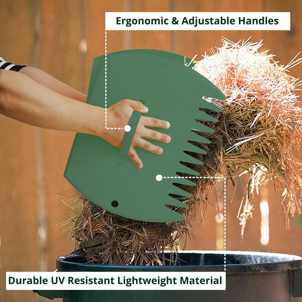 GardenHOME Leaf Scoops Hand Rakes, Large Leaf Grabbers for Yard Work