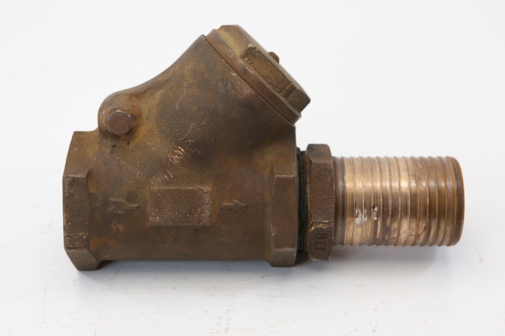Crane 2" Bronze Swing Check Valve Y Pattern 150S 300CWP w/ Male Barbed Adapter