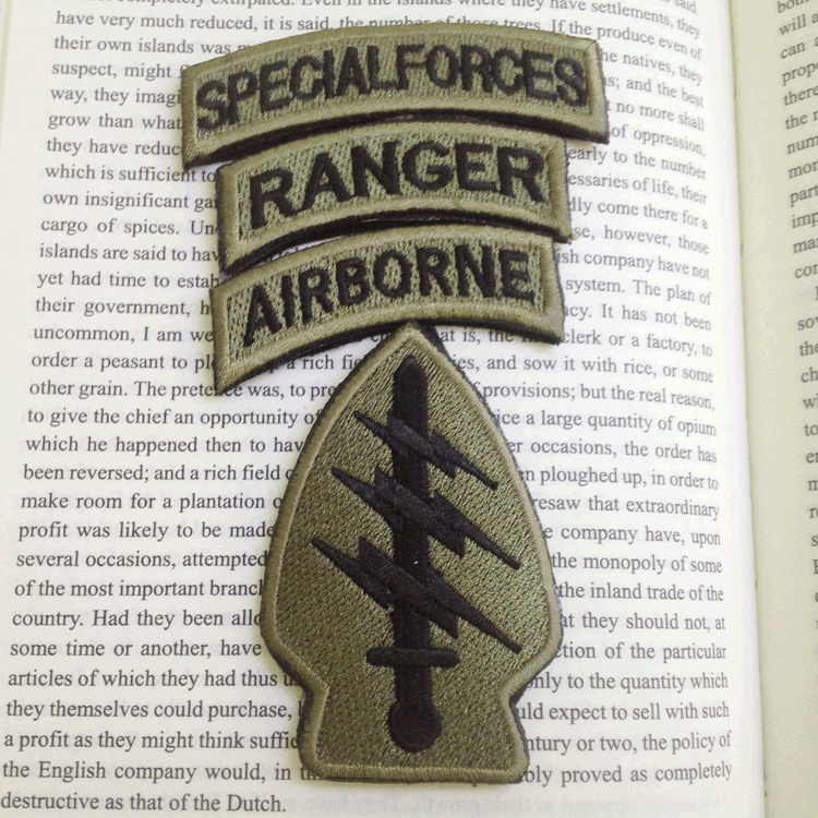 USA Special Forces & Airborne &Ranger Tabs Embroidered Hook & Loop PATCH