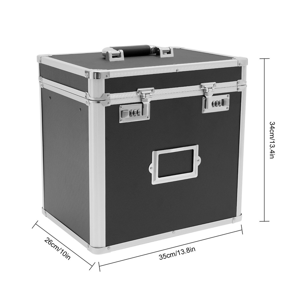 Portable Locking File Organizer Box for Home & Office Storage