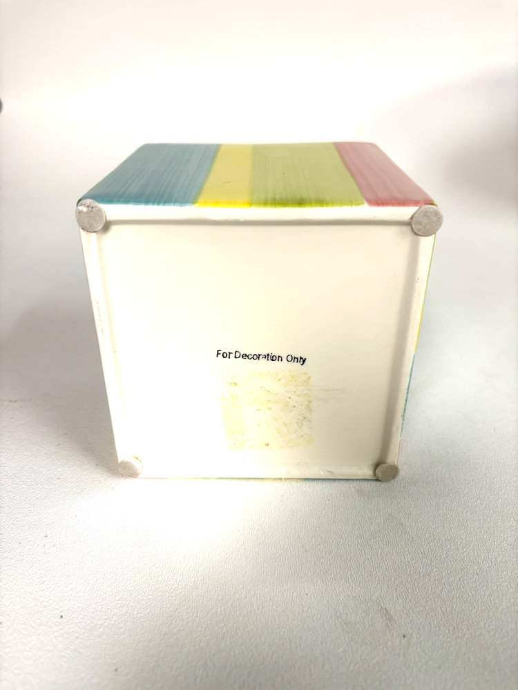 Rainbow Stripe Cube Baby Novelty Planter