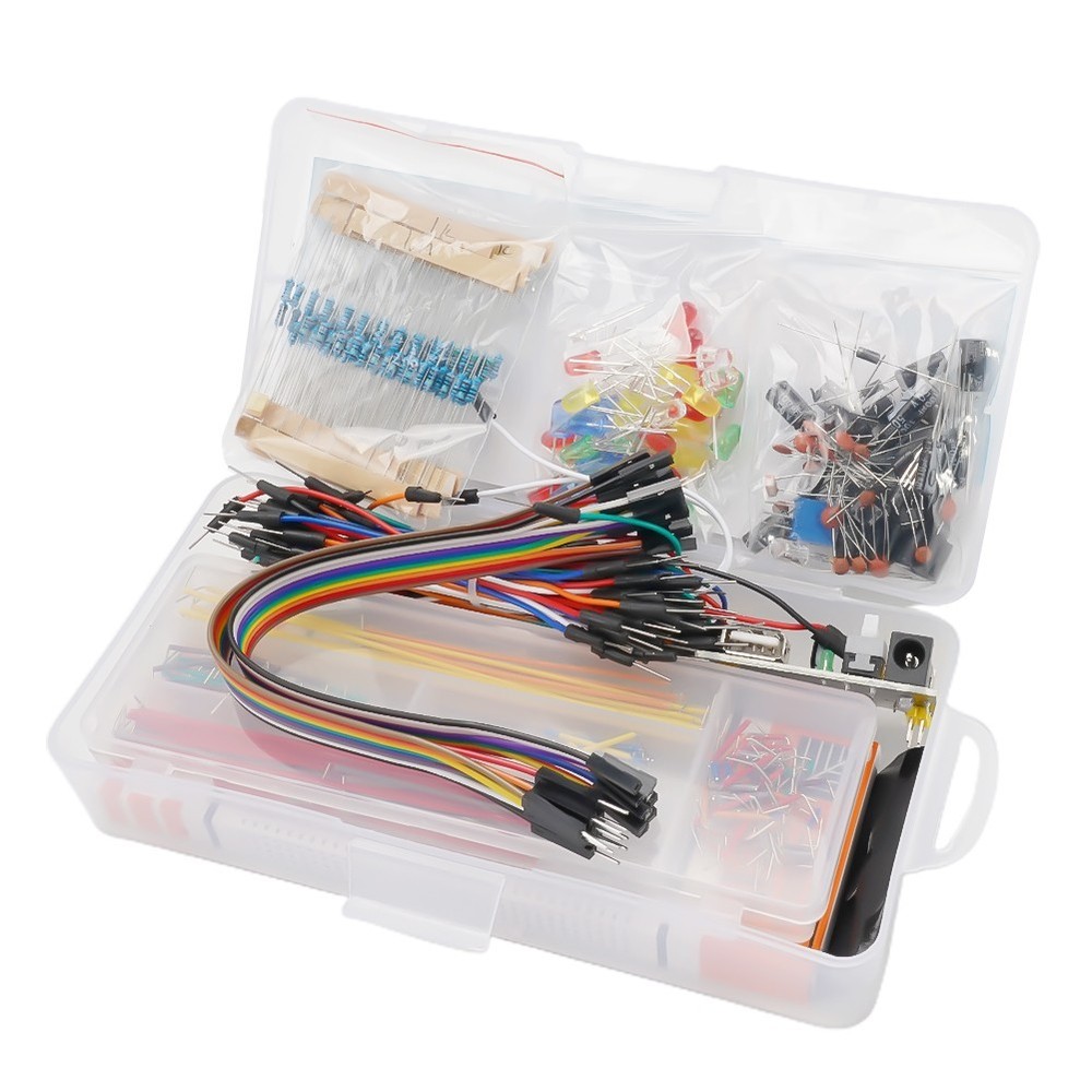 Electronic Component Basic Starter Kit Breadboard Cable LED Resistor For Arduino