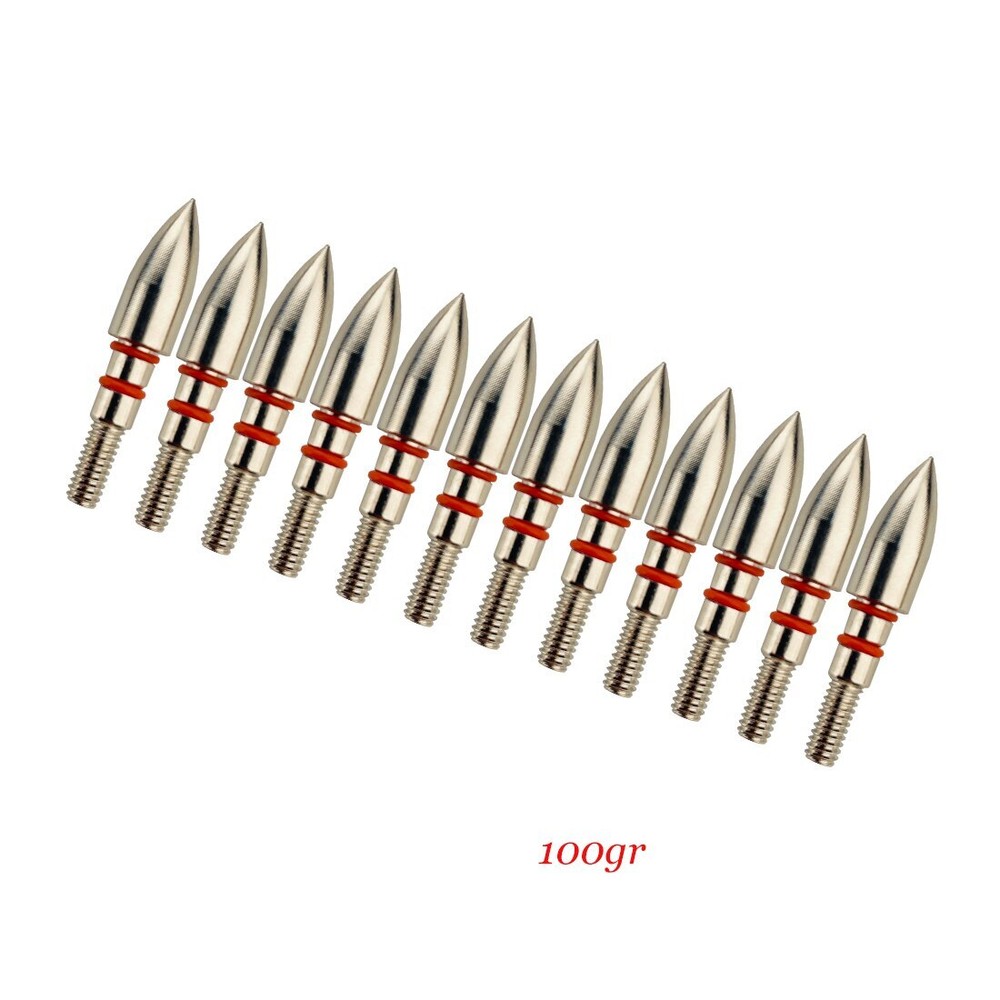 24pcs Archery ID6.2mm Arrow Points Tips Target 75/100GR Rubber Ring Compound Bow