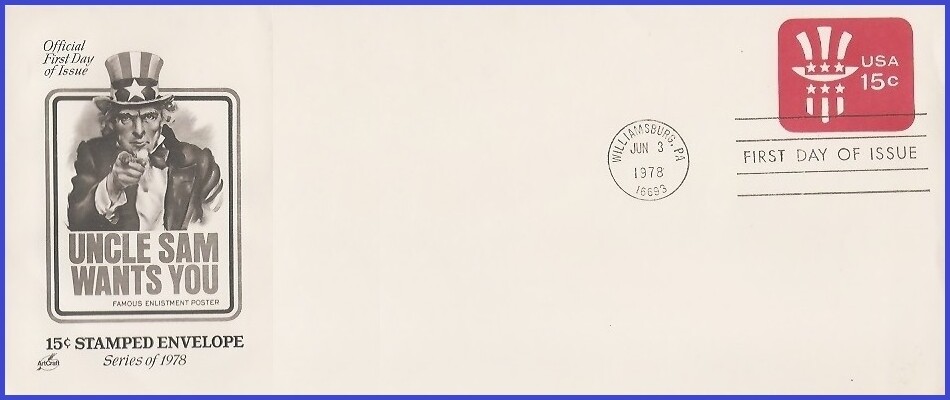 USA5 #U581 U/A ARTCRAFT 2 FDC   Uncle Sam