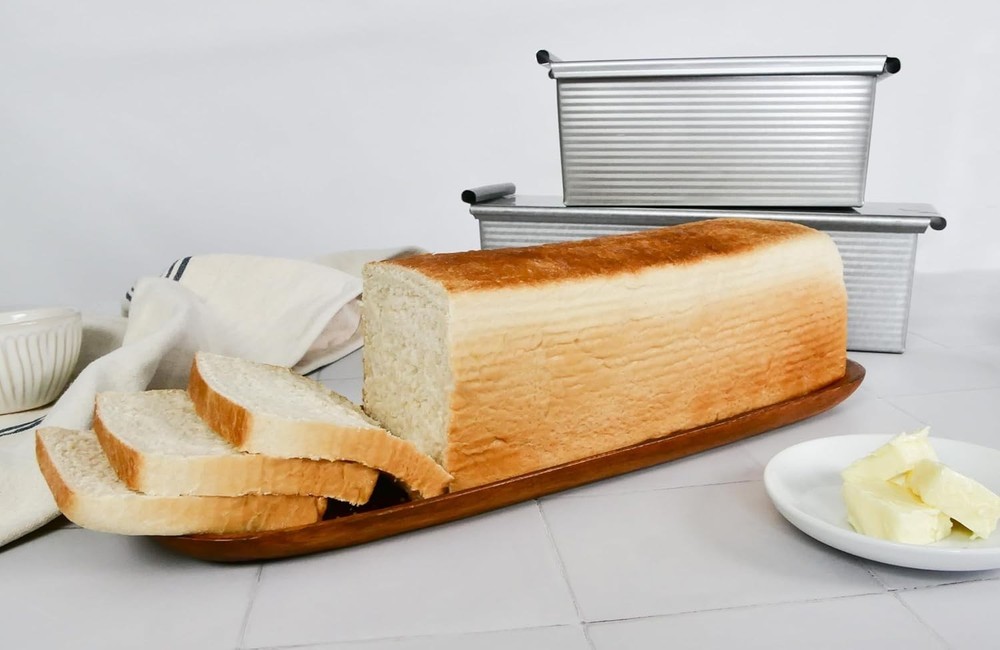 Bakeware Pullman Loaf Pan With Cover, 9 x 4 inch, Nonstick & Quick Release Co...