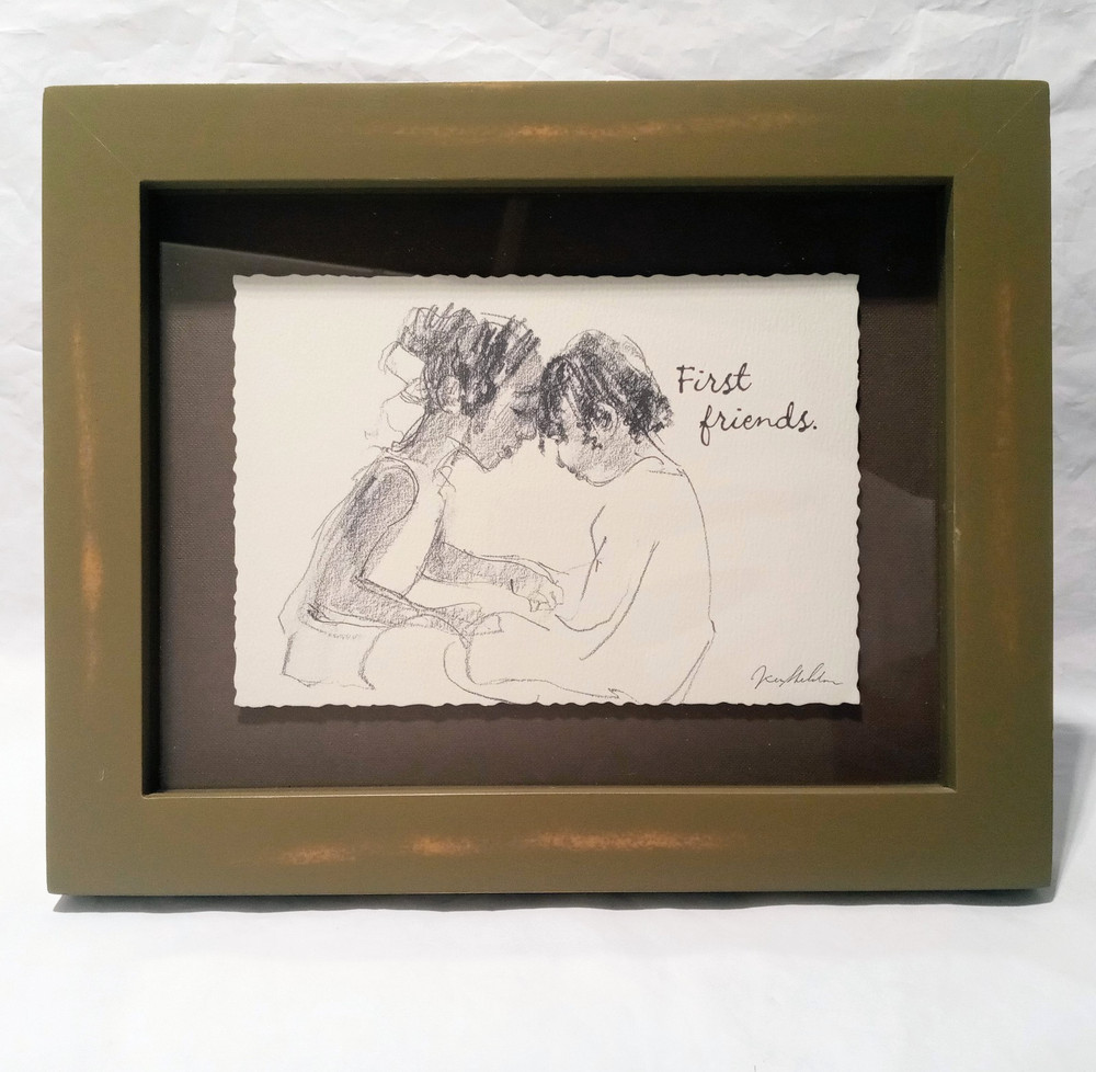 Hallmark Ken Sheldon “First Friends"  with Tags Frame Print Some Defects READ