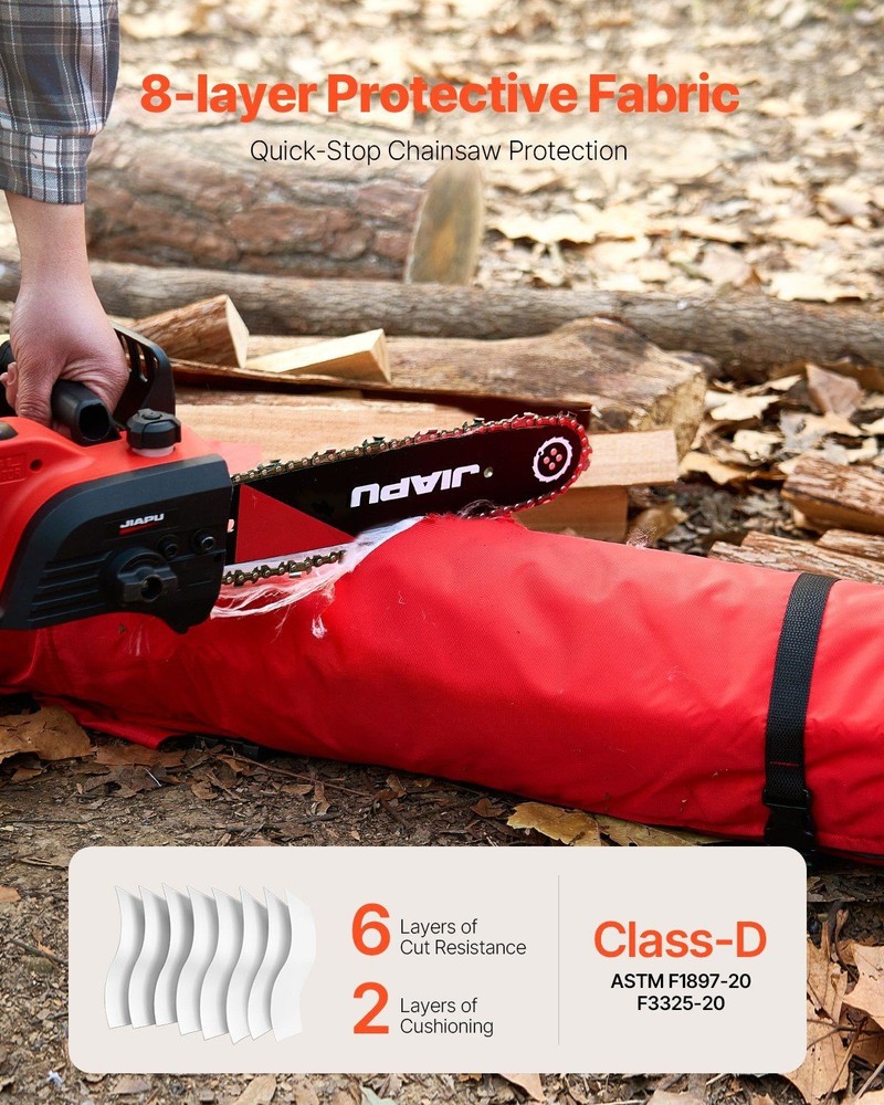 Apron-Style 8-Layer 39.7in Chainsaw Chaps Class D Rugged Duty
