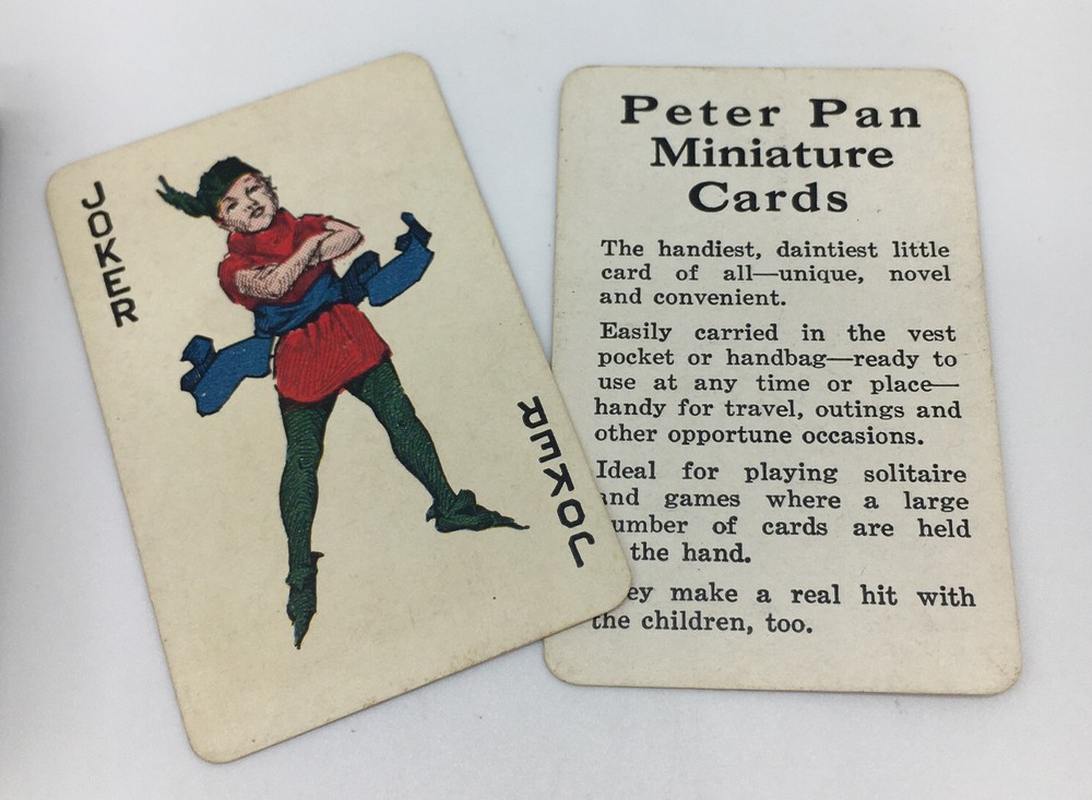 Vintage Peter Pan Miniature Playing Cards Complete Blue Deck