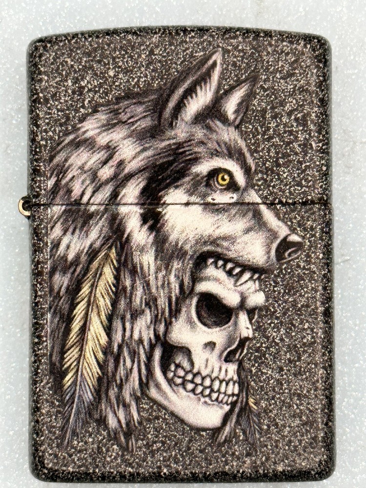 2019 Wolf Skull Iron Stone Zippo Lighter