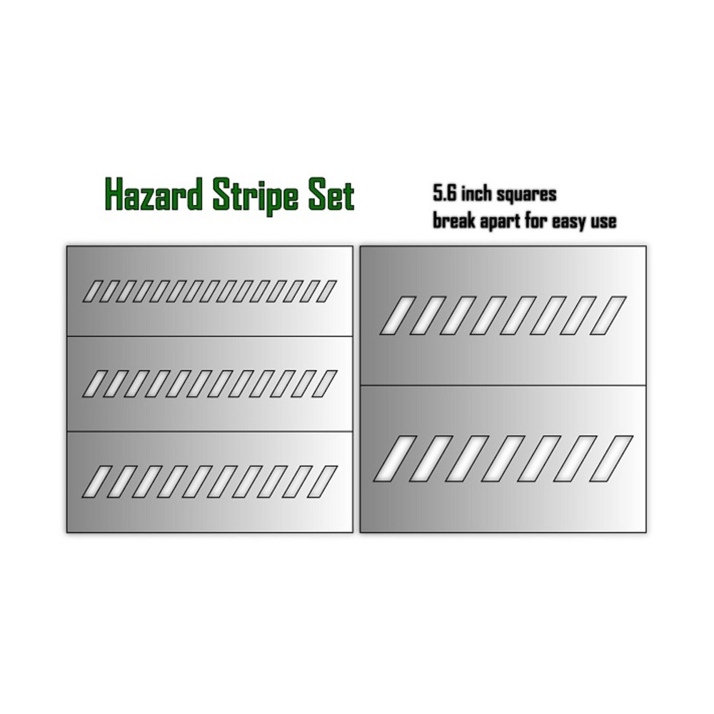 Death Ray Designs Stencil Hazard Stripe Pattern New