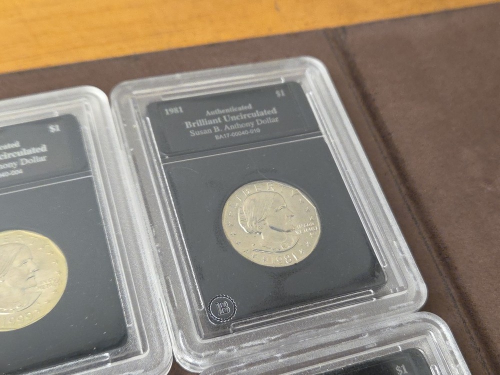 AUTHENTICATED SUSAN B ANTHONY DOĹLAR COINS ASSORTED YEARS