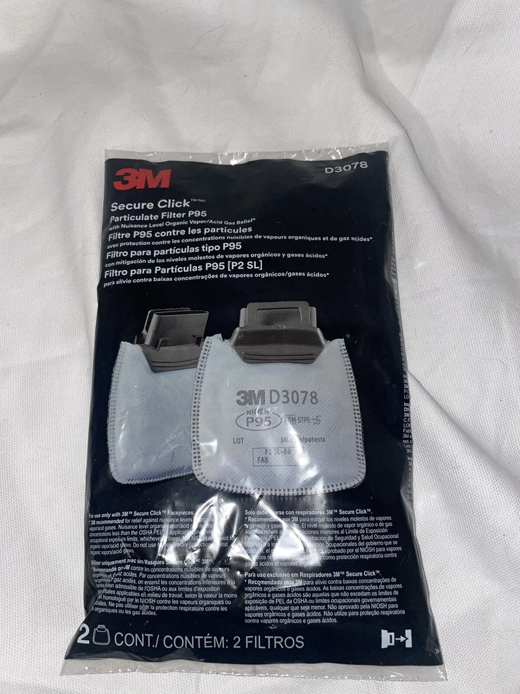 3M D3078 Secure Click Particulate Filter P95 (2 pack) 01/2024