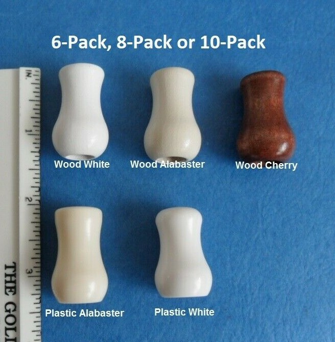 Cord Wood Plastic Tassel Drops Pull End for Blinds Shades White Alabaster Cherry