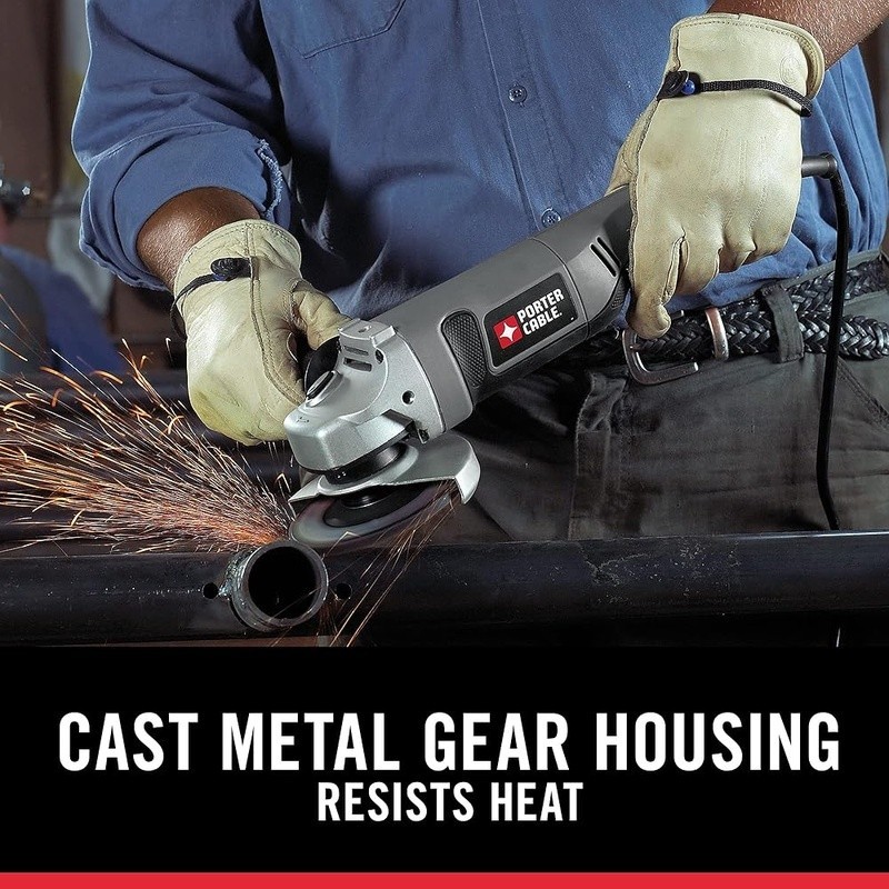 7.5 Amp Corded Angle Grinder W/ Adjtable Side Handle Spindle Lock