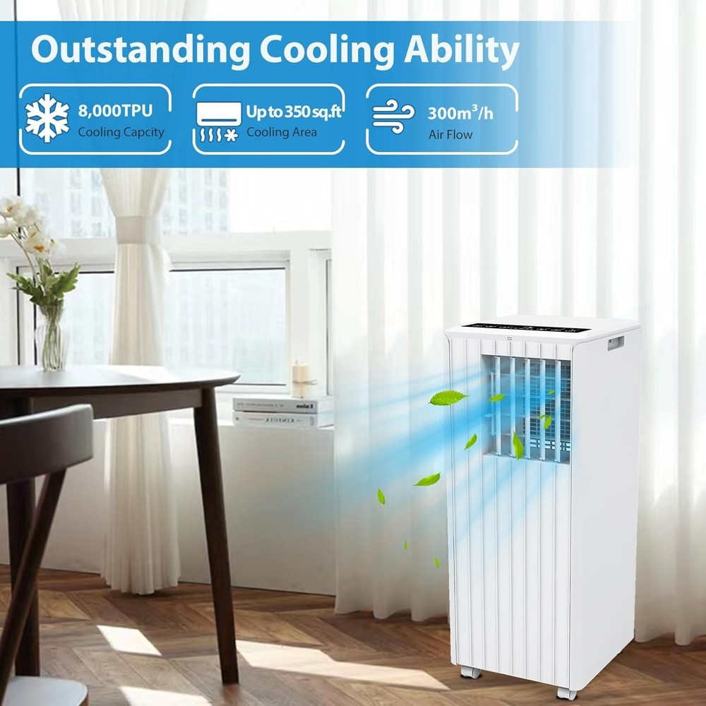 14,000 BTU Portable Air Conditioner with Built-In Dehumidifier Up to 750 Sq Ft