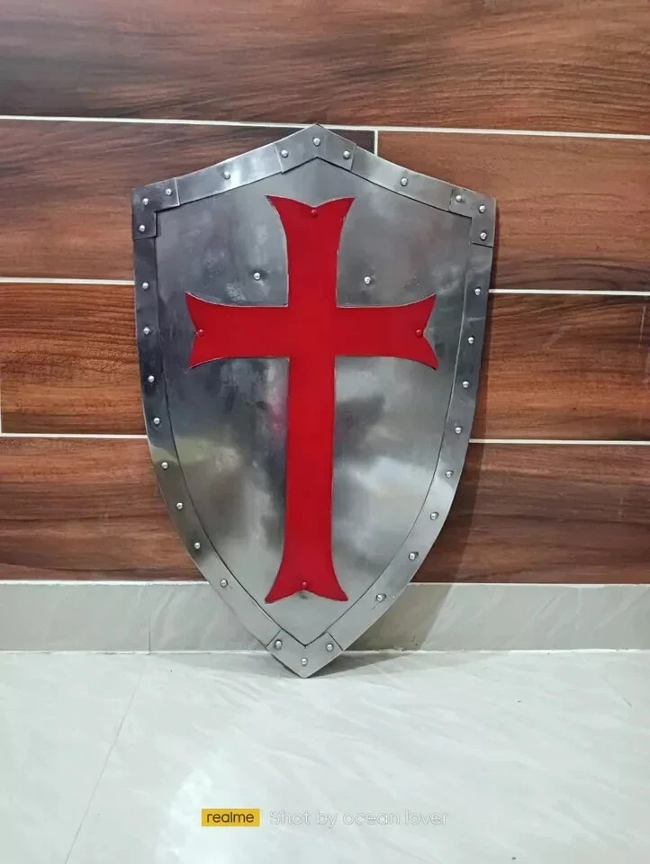 Knight Medieval shield Fully Functional Red Cross Warrior Templar Shield