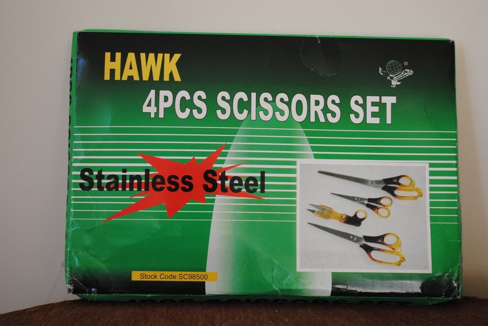 Hawk Stainless Steel 4 piece scissors set cut