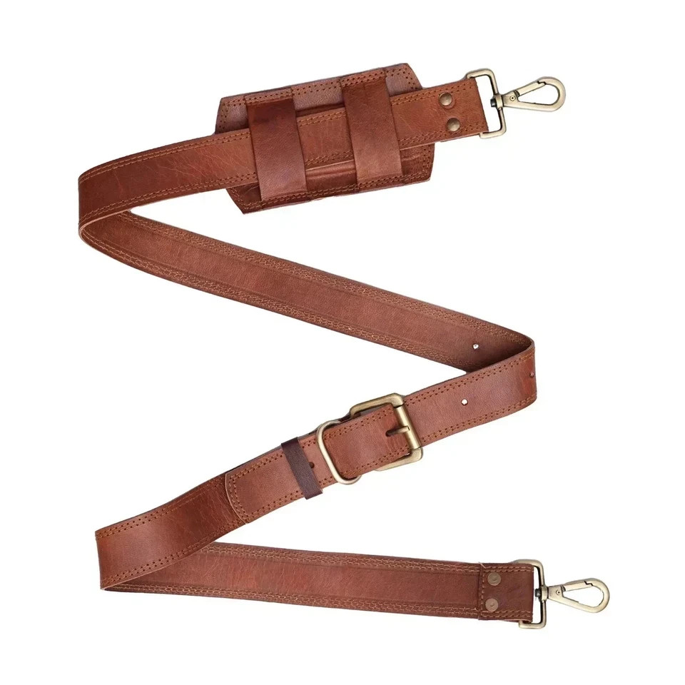 Handmade Leather Shoulder Replacement Strap for Messenger Briefcase Bag & Duffle