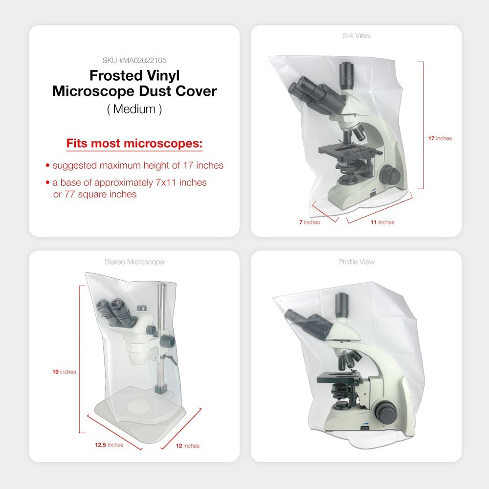 Microscope Dust Cover, Frosted, White Vinyl (Medium)