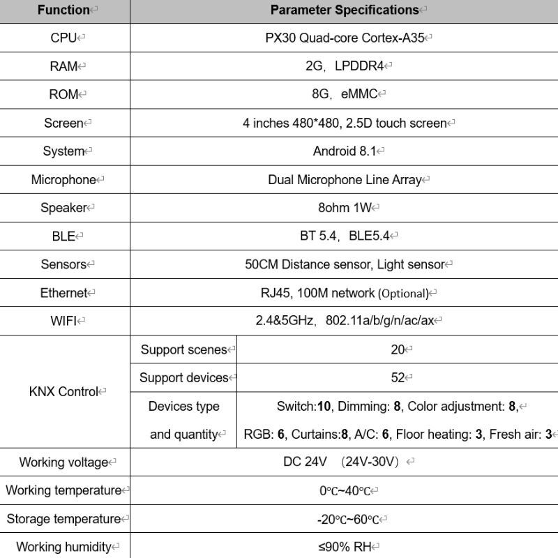 4''KNX switch smart home control smart central control screen Smart hotel