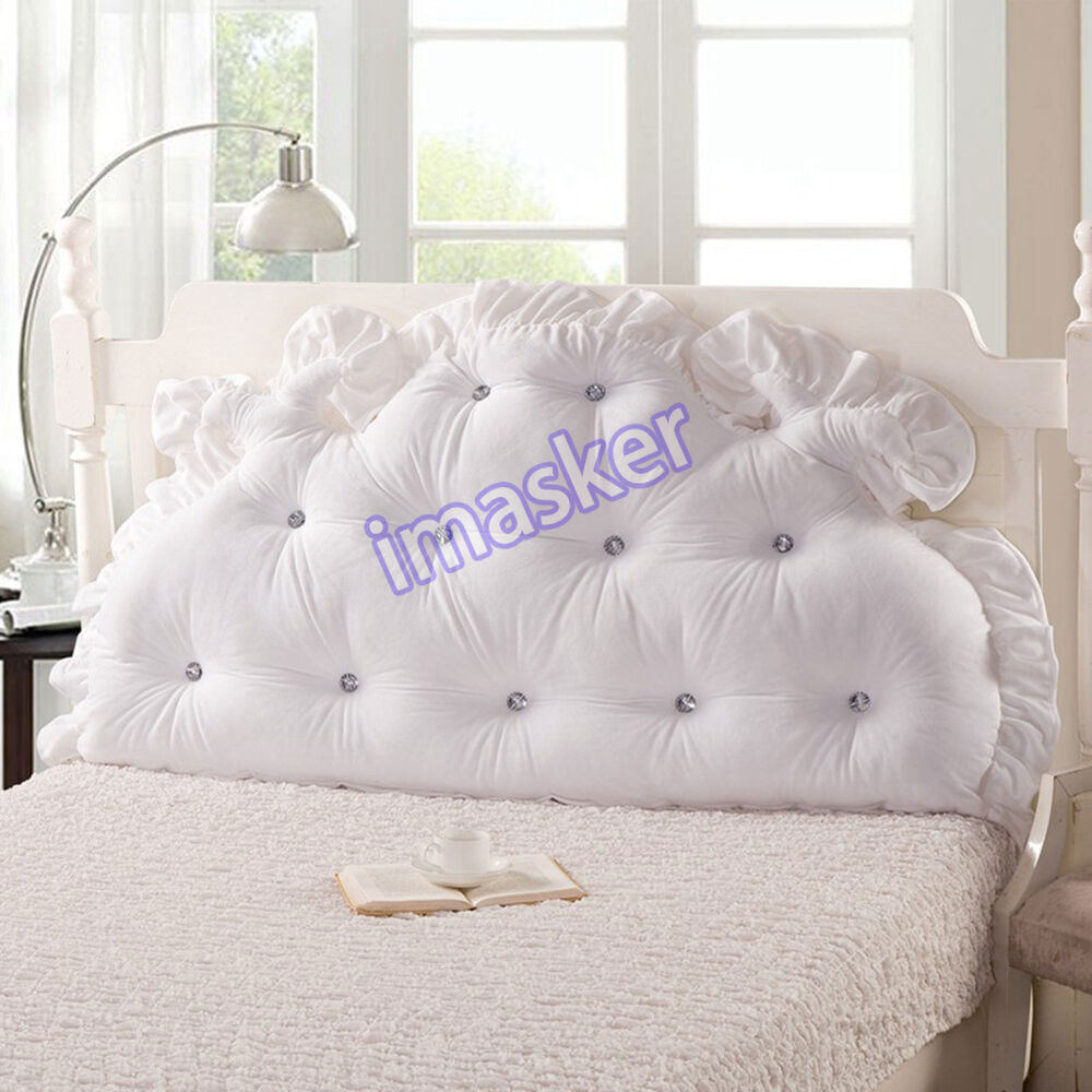 Huge Soft Headboard Support Reading Head Pillow for King Queen Bed Home Footboad
