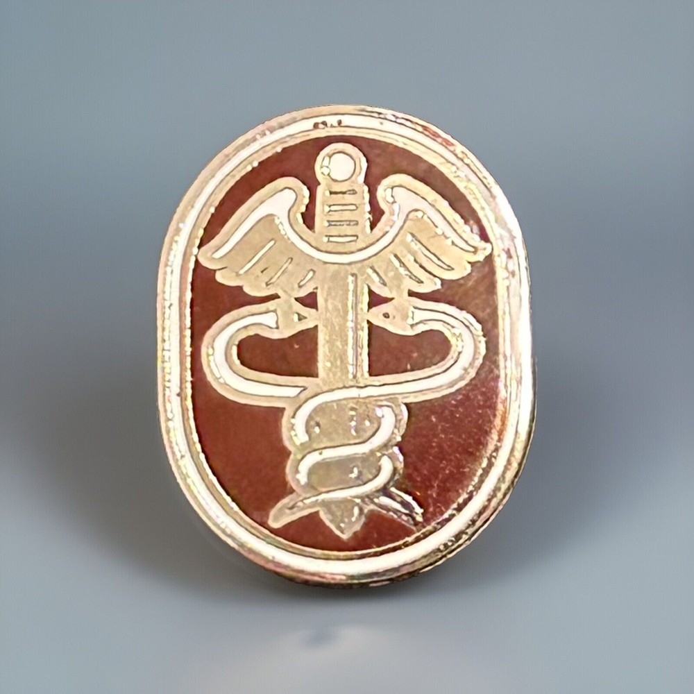 Winged Sword Serpent Caduceus Pin Vintage