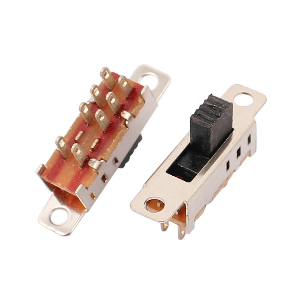 5Pcs 3Position 8P DPDT Panel Mount Micro Slide Switch Latching Toggle Switch