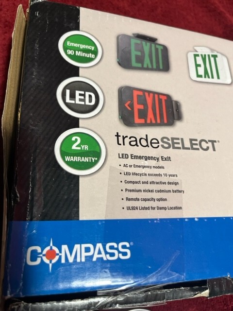 HUBBELL Illuminated Exit Signs - Emergency / Exit Sign, LED Series CE Open Box