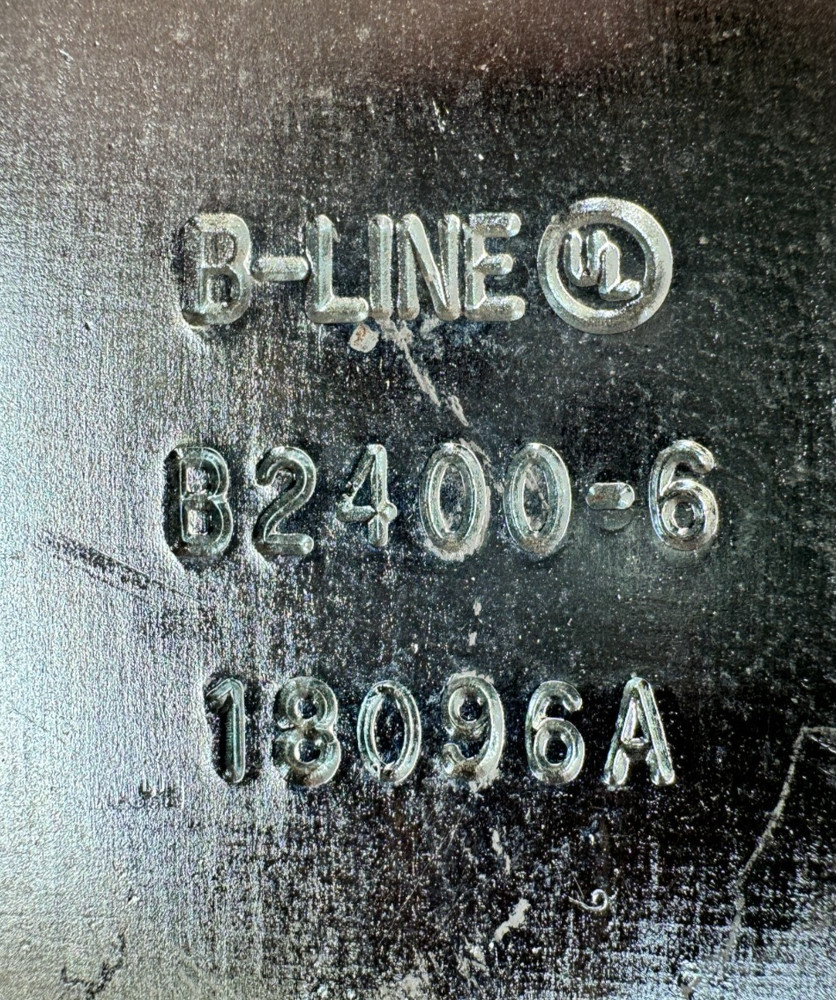 B-LINE B2400-6 Pipe Strap 6" Electro-Plated, 1/2" Bolt Holes