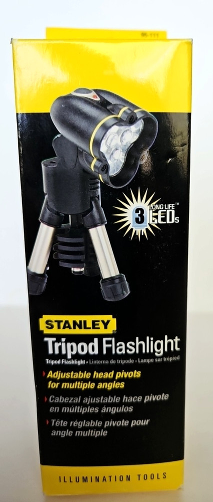 Stanley MaxLife Tripod Flashlight 6" Adjustable Head 3 LED 4 Pack NEW