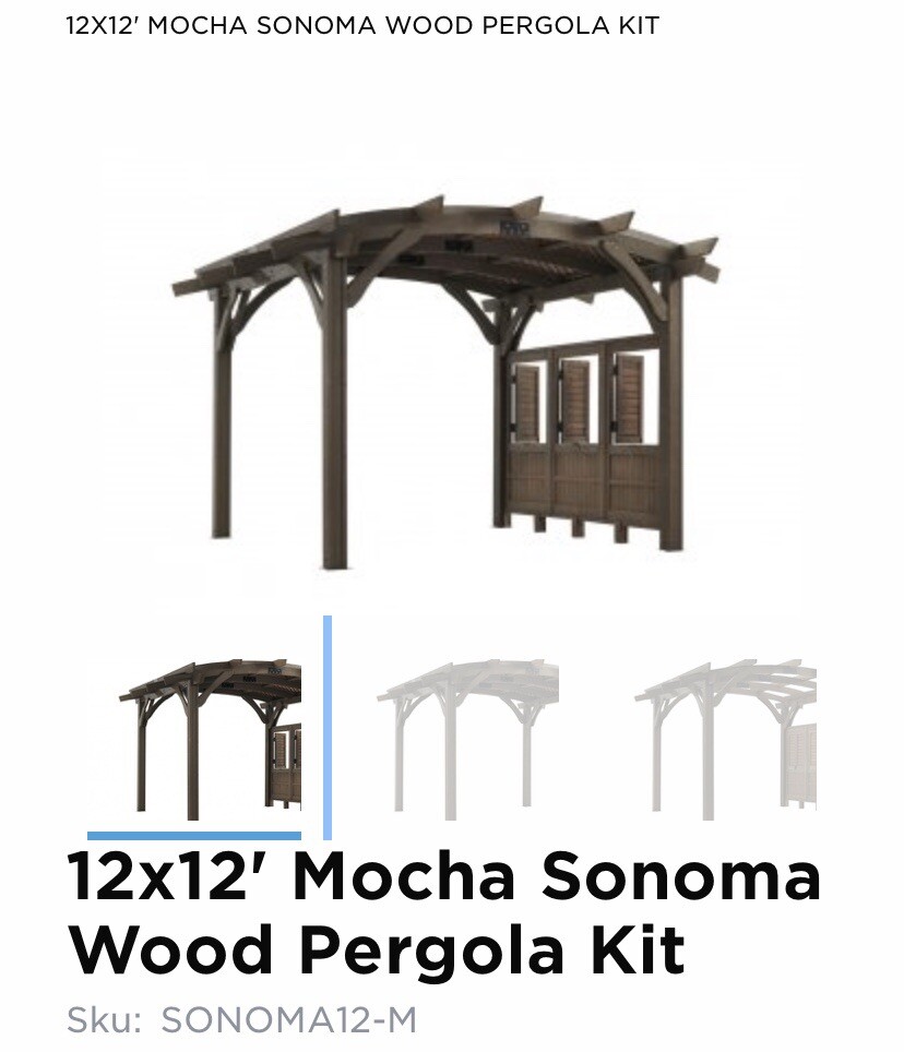 DIY 12’ FT x 12’ FT Pergola - Outside Use - Mocha