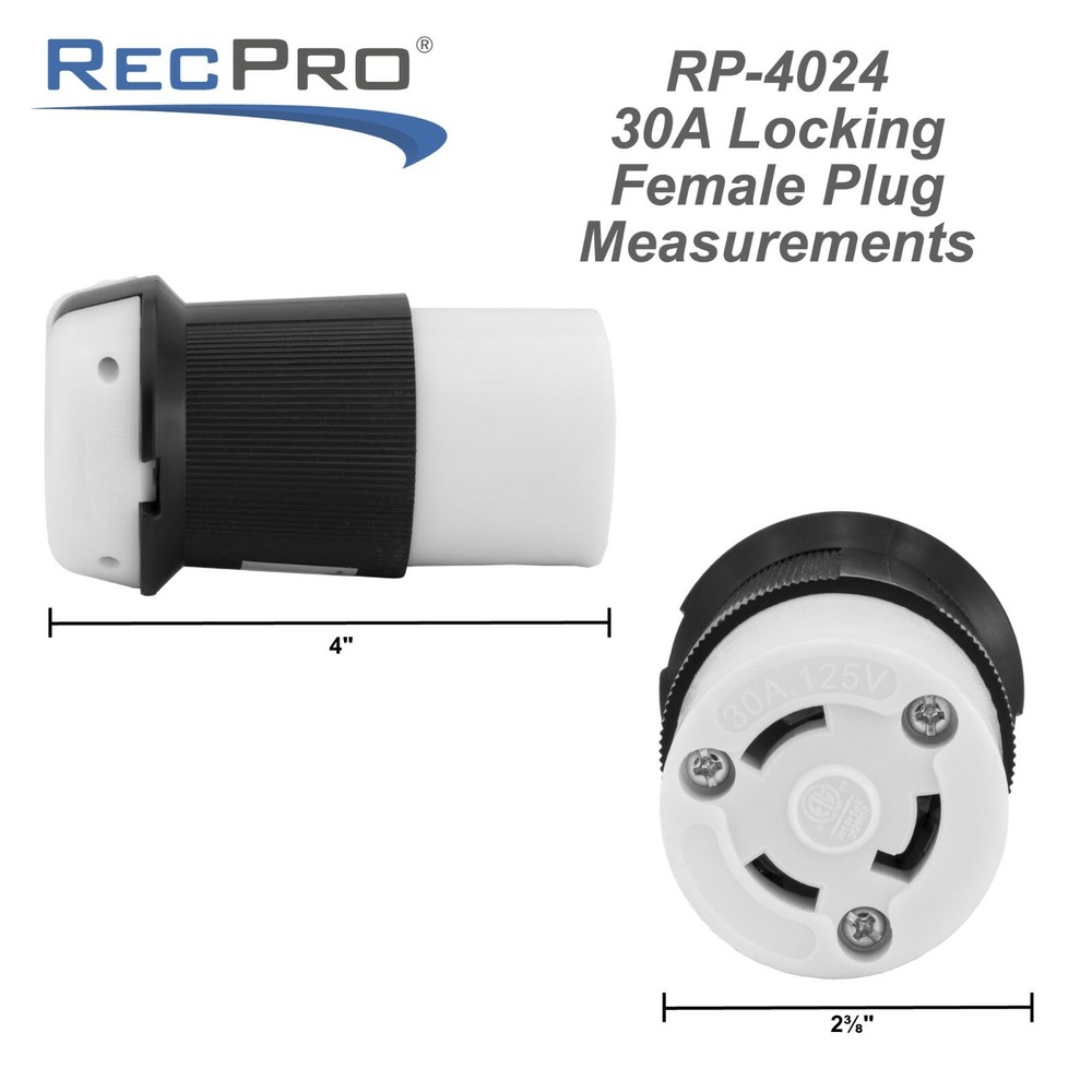 30 Amp RV Plug Replacement Locking Female Plug End Camper Power Adapter 30A