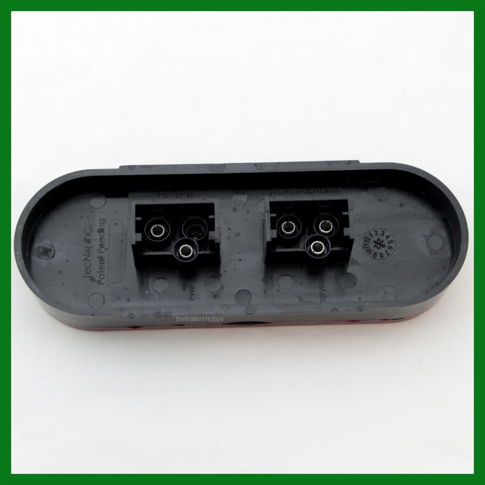 Red & White 6" Oval Grommet Mount Stop Tail Turn & Back Up Reverse Light 10 LED