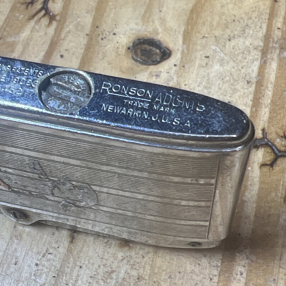 Vintage Working Ronson ADONIS Silver Tone Lighter